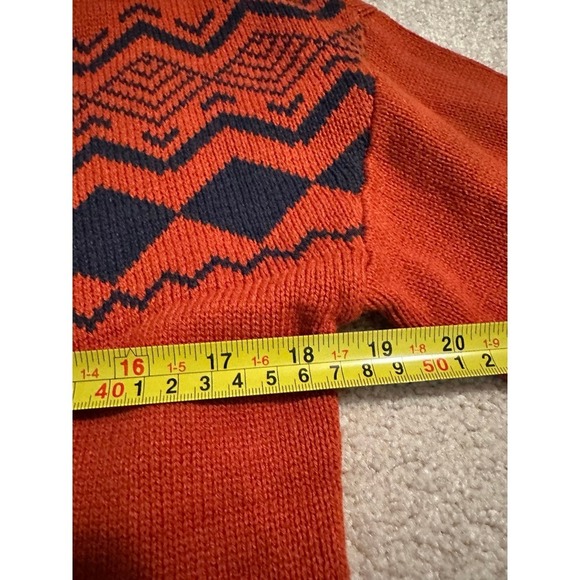 New Olivia Sky Women's Burnt Orange and Navy V Neck Cardigan with Pockets Size s - Picture 7 of 8